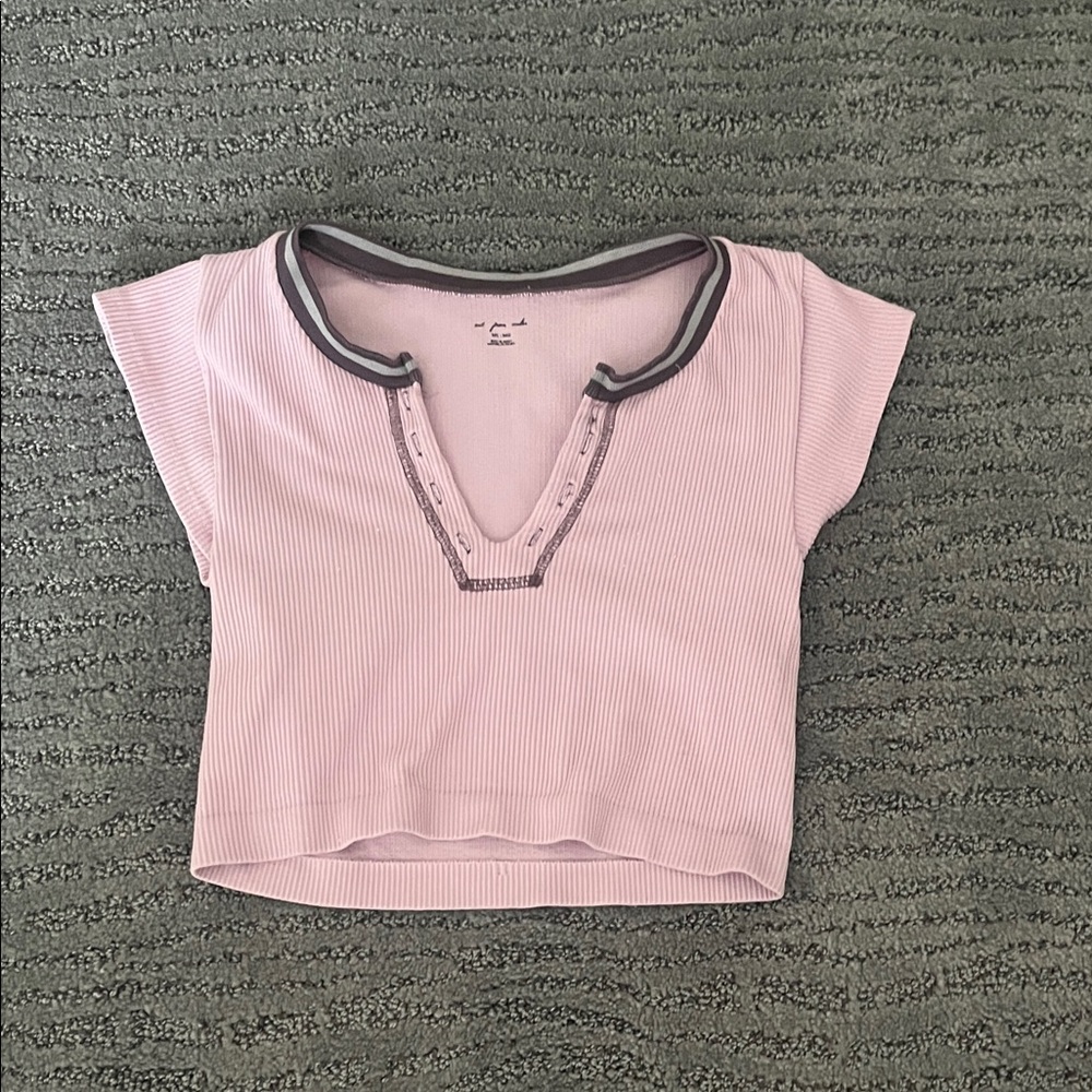 Urban Outfitters Pink and Gray Crop Top